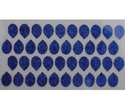 40 Bügelpailletten Tropfen 12mm x 8 mm holo blau